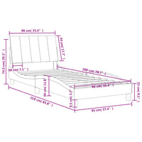 Bett mit Matratze Blau 90x200 cm Samt