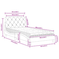 Bett mit Matratze Dunkelgrau 100x200 cm Samt