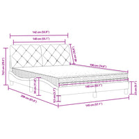 Bett mit Matratze Dunkelgrau 140x190 cm Samt