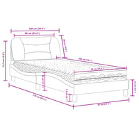 Bett mit Matratze Braun 90x200 cm Kunstleder