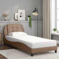 Bett mit Matratze Cappuccino-Braun 90x200 cm Kunstleder