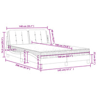 Bett mit Matratze Grau 140x190 cm Kunstleder