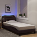 Bettgestell mit LED ohne Matratze "Hvar" Dunkelbraun 80x200 cm Stoff