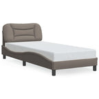 Bettgestell mit LED ohne Matratze "Hvar" Taupe 80x200 cm Stoff