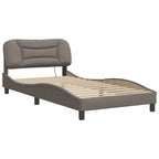 Bettgestell mit LED ohne Matratze "Hvar" Taupe 100x200 cm Stoff