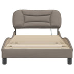 Bettgestell mit LED ohne Matratze "Hvar" Taupe 100x200 cm Stoff