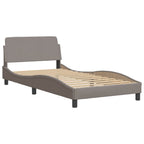 Bettgestell mit LED ohne Matratze "Hvar" Taupe 100x200 cm Stoff