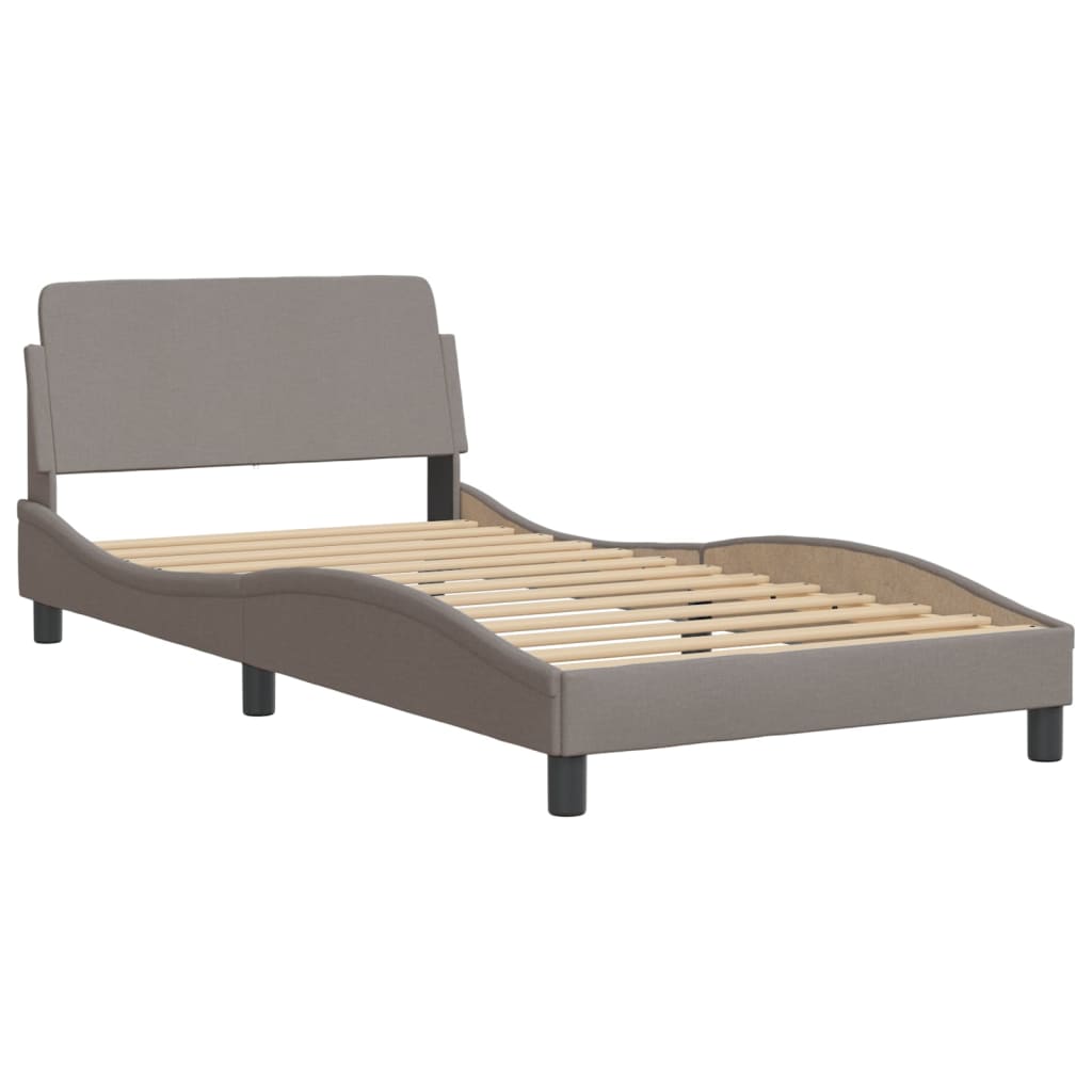 Bettgestell mit LED ohne Matratze "Hvar" Taupe 100x200 cm Stoff