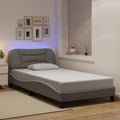 Bettgestell mit LED ohne Matratze "Hvar" Taupe 100x200 cm Stoff