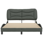 Bettgestell mit LED ohne Matratze "Hvar" Dunkelgrau 140x190 cm Stoff