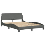 Bettgestell mit LED ohne Matratze "Hvar" Dunkelgrau 140x190 cm Stoff