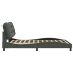 Bettgestell mit LED ohne Matratze "Hvar" Dunkelgrau 140x190 cm Stoff