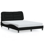 Bettgestell mit LED ohne Matratze "Hvar" Schwarz 140x190 cm Stoff