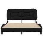 Bettgestell mit LED ohne Matratze "Hvar" Schwarz 140x190 cm Stoff