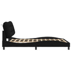 Bettgestell mit LED ohne Matratze "Hvar" Schwarz 140x190 cm Stoff