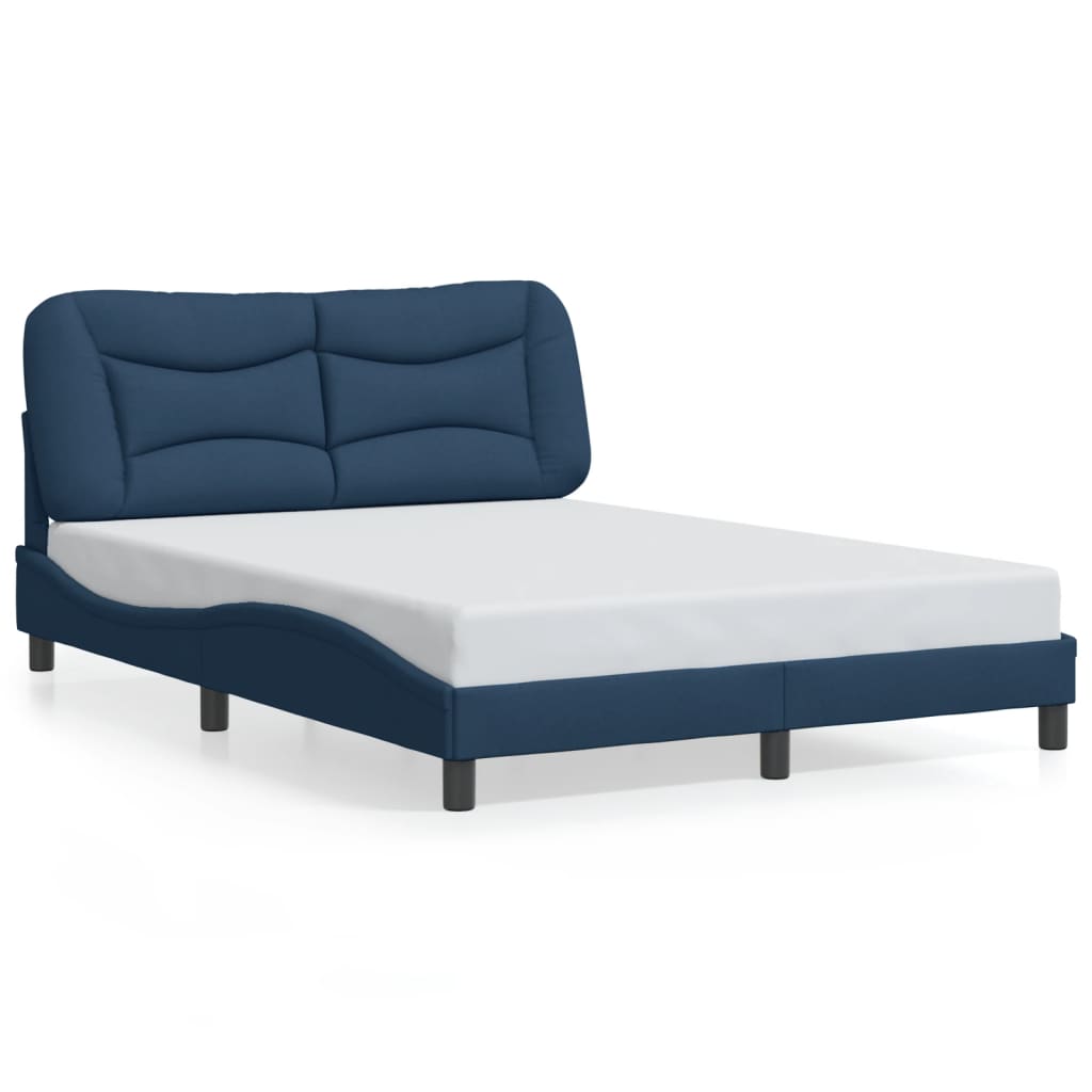 Bettgestell mit LED ohne Matratze "Hvar" Blau 140x190 cm Stoff
