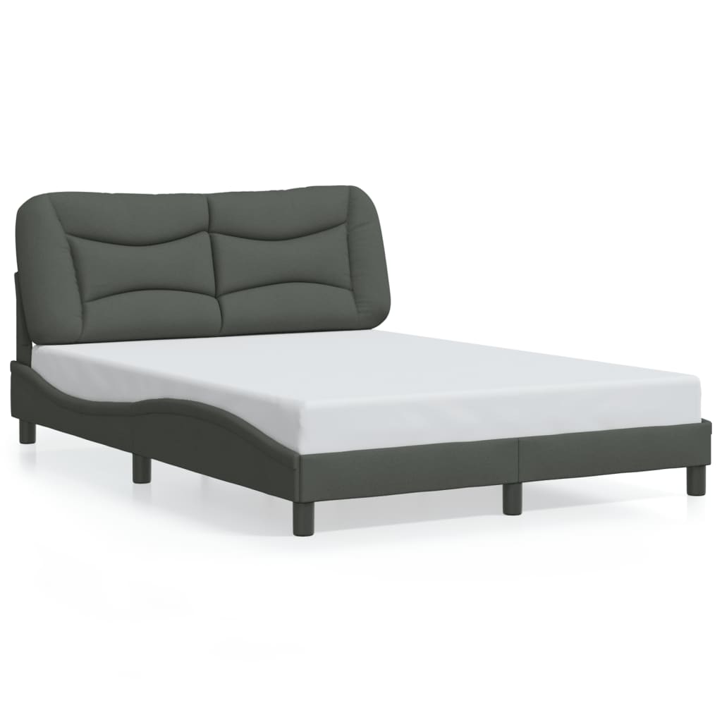 Bettgestell mit LED ohne Matratze "Hvar" Dunkelgrau 140x200 cm Stoff