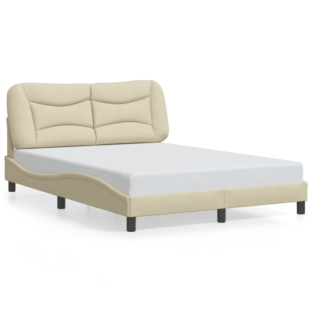 Bettgestell mit LED ohne Matratze "Hvar" Creme 140x200 cm Stoff