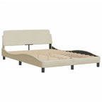 Bettgestell mit LED ohne Matratze "Hvar" Creme 160x200 cm Stoff