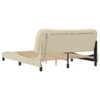 Bettgestell mit LED ohne Matratze "Hvar" Creme 160x200 cm Stoff