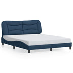 Bettgestell mit LED ohne Matratze "Hvar" Blau 160x200 cm Stoff