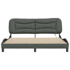 Bettgestell mit LED ohne Matratze "Hvar" Dunkelgrau 180x200 cm Stoff