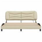 Bettgestell mit LED ohne Matratze "Hvar" Creme 180x200 cm Stoff