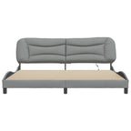 Bettgestell mit LED ohne Matratze "Hvar" Hellgrau 200x200 cm Stoff