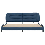 Bettgestell mit LED ohne Matratze "Hvar" Blau 200x200 cm Stoff