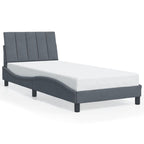 Bettgestell mit LED ohne Matratze "Hanko" Dunkelgrau 80x200 cm Samt