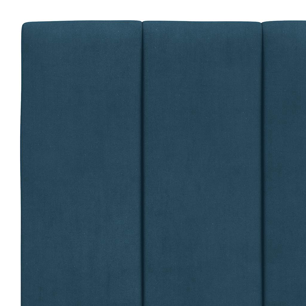 Bettgestell mit LED ohne Matratze "Hanko" Blau 80x200 cm Samt