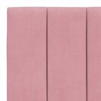 Bettgestell mit LED ohne Matratze "Hanko" Rosa 80x200 cm Samt