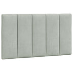 Bettgestell mit LED ohne Matratze "Hanko" Hellgrau 90x190 cm Samt