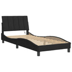 Bettgestell mit LED ohne Matratze "Hanko" Schwarz 90x190 cm Samt
