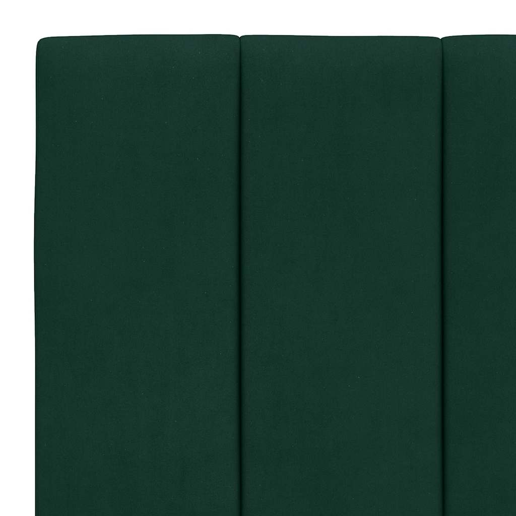 Bettgestell mit LED ohne Matratze "Hanko" Dunkelgrün 90x190 cm Samt