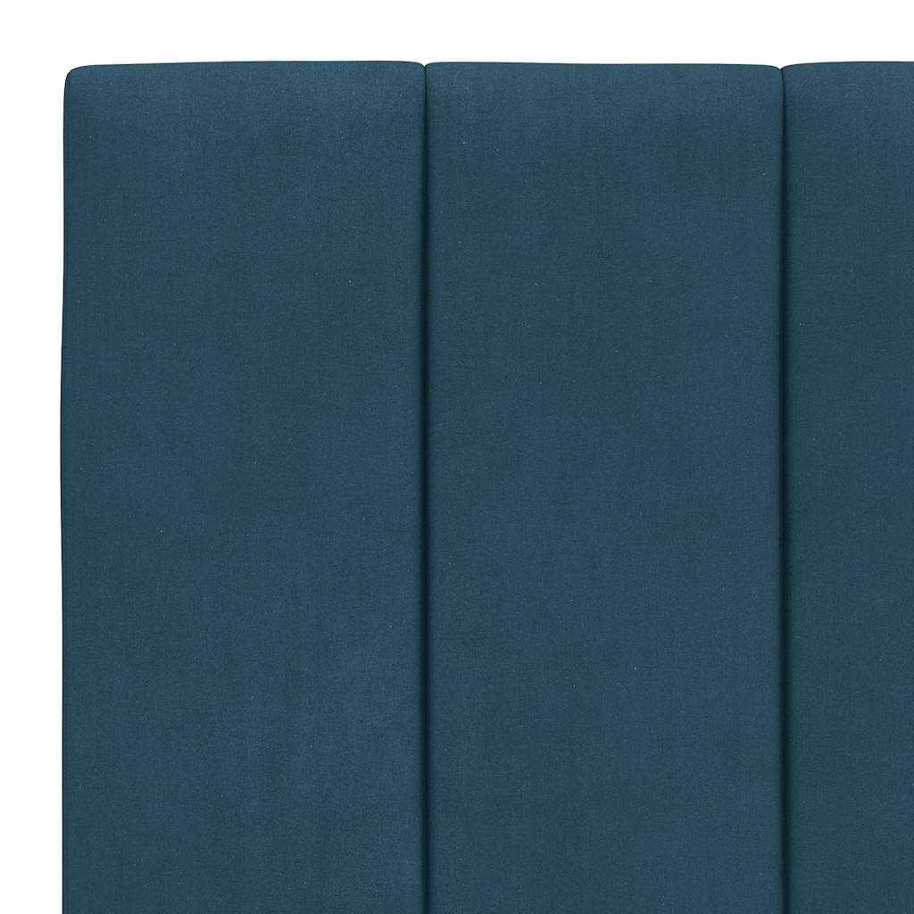 Bettgestell mit LED ohne Matratze "Hanko" Blau 90x190 cm Samt