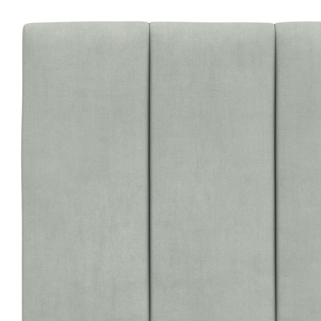 Bettgestell mit LED ohne Matratze "Hanko" Hellgrau 90x200 cm Samt