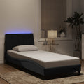 Bettgestell mit LED ohne Matratze "Hanko" Schwarz 90x200 cm Samt