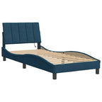 Bettgestell mit LED ohne Matratze "Hanko" Blau 90x200 cm Samt
