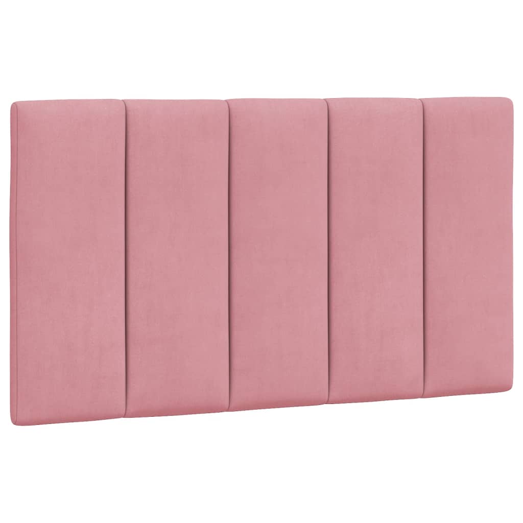 Bettgestell mit LED ohne Matratze "Hanko" Rosa 90x200 cm Samt