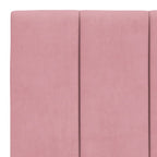 Bettgestell mit LED ohne Matratze "Hanko" Rosa 100x200 cm Samt