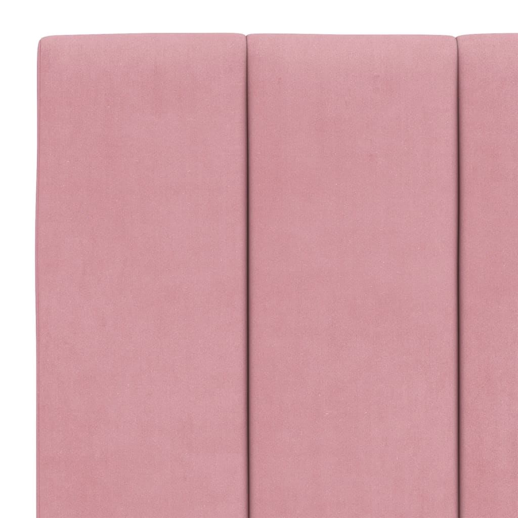Bettgestell mit LED ohne Matratze "Hanko" Rosa 120x200 cm Samt