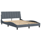 Bettgestell mit LED ohne Matratze "Hanko" Dunkelgrau 140x190 cm Samt