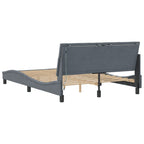 Bettgestell mit LED ohne Matratze "Hanko" Dunkelgrau 140x190 cm Samt