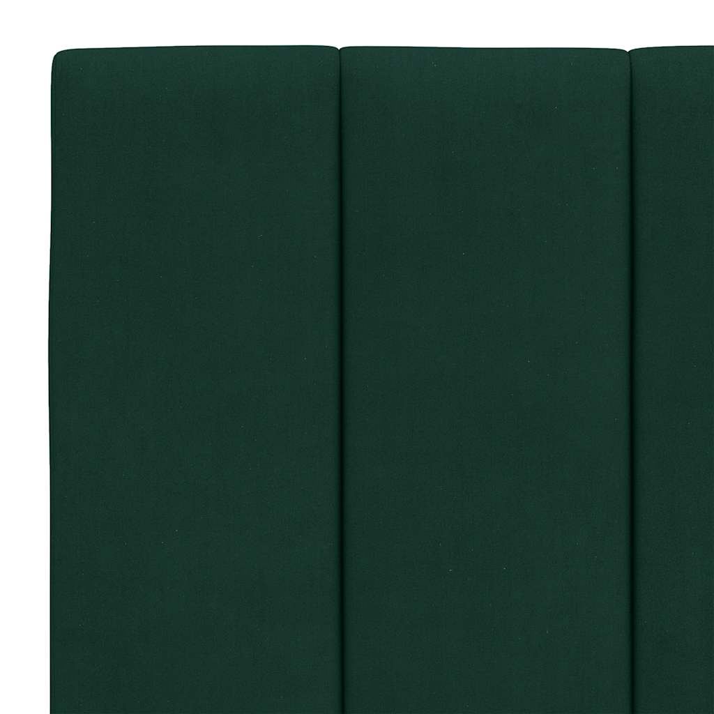 Bettgestell mit LED ohne Matratze "Hanko" Dunkelgrün 140x190 cm Samt