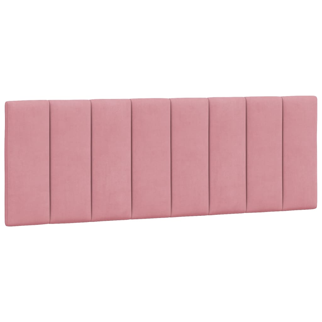Bettgestell mit LED ohne Matratze "Hanko" Rosa 140x200 cm Samt