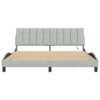Bettgestell mit LED ohne Matratze "Hanko" Hellgrau 180x200 cm Samt