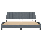 Bettgestell mit LED ohne Matratze "Hanko" Dunkelgrau 180x200 cm Samt