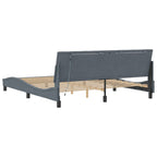 Bettgestell mit LED ohne Matratze "Hanko" Dunkelgrau 180x200 cm Samt