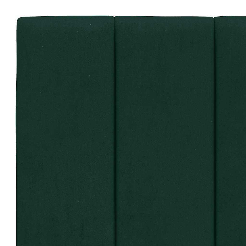 Bettgestell mit LED ohne Matratze "Hanko" Dunkelgrün 180x200 cm Samt